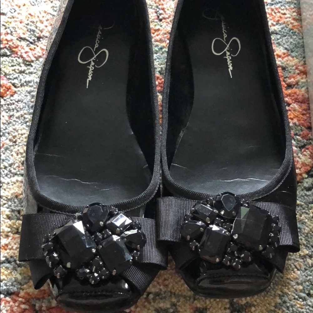 Jessica Simpson Black Patent Flats